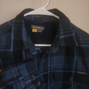Eddie Bauer Flannel Button-down Blue Medium